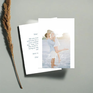Chic White and Blue Thank You Card - Personalised 