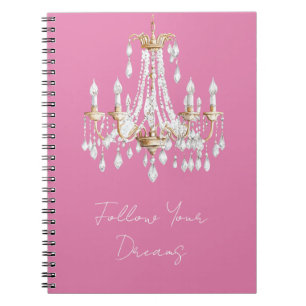 Chic White and Grey Chandelier Notebook