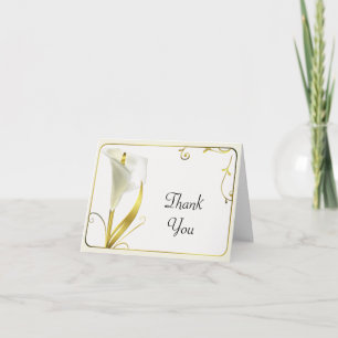 Chic White and Ivory Calla Lily Thank You Card