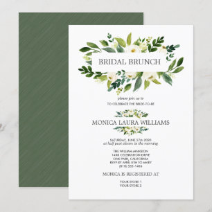 Chic White Bloom Bridal Brunch Wedding Invitation