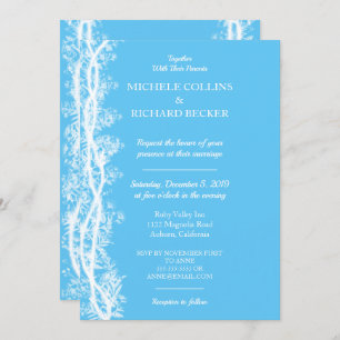 Chic White Botanical Border Wedding Invitation