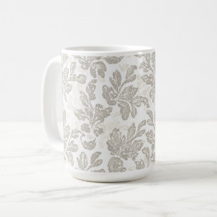 Chic White Cream Floral Coffee Mug