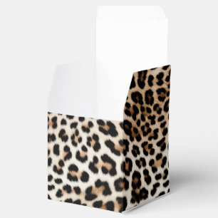 Chic White Cream Leopard Print Favour Box