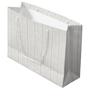 Chic White Cream Stripes Large Gift Bag