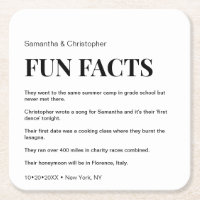 Chic White custom fun fact list Wedding