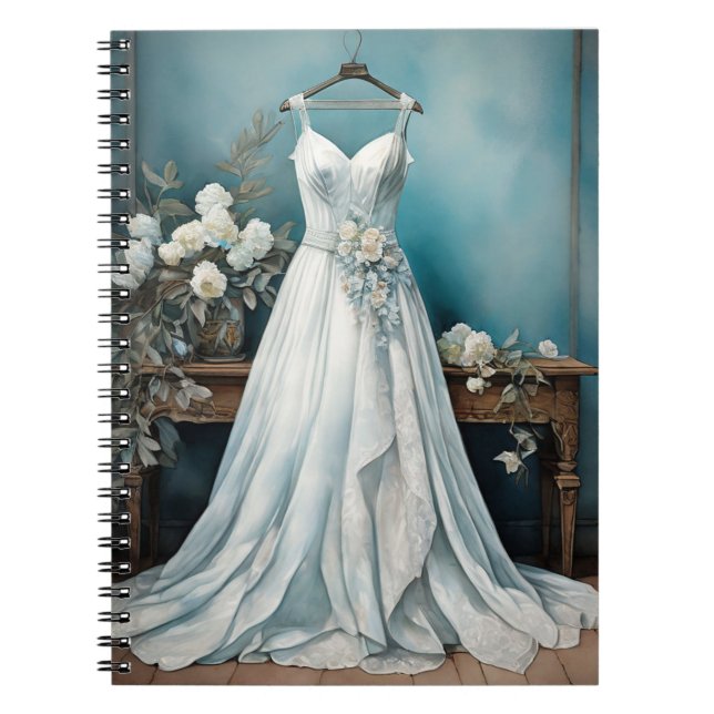 Chic White Dress Wedding  Notebook (Front)