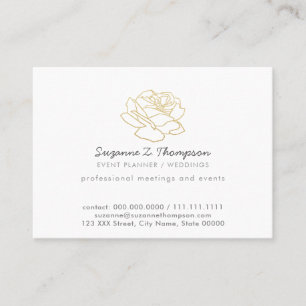 chic white event planner (weddings) professional business card