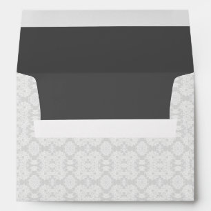 Chic White & Grey Lace Look Invitation Custom Envelope