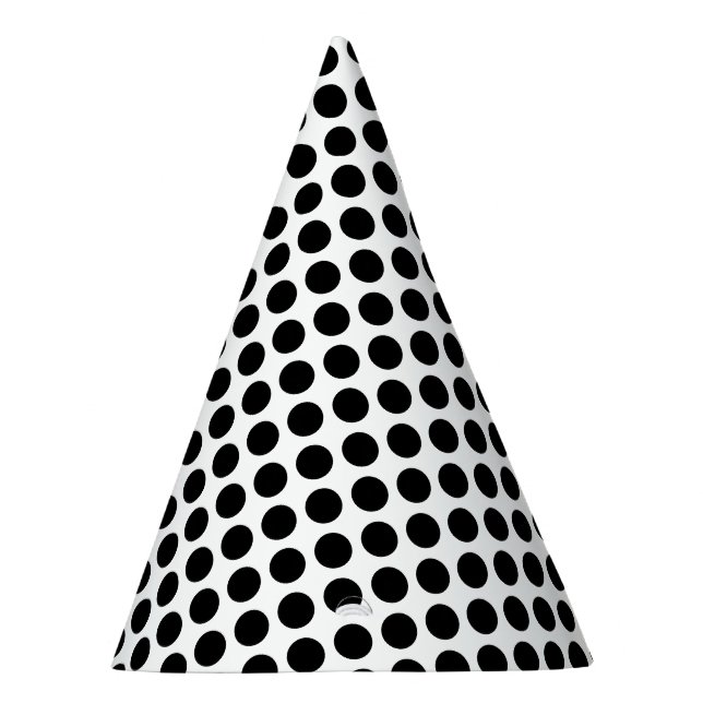 Chic White Hat with Shiny Solid Black Dots (Right)
