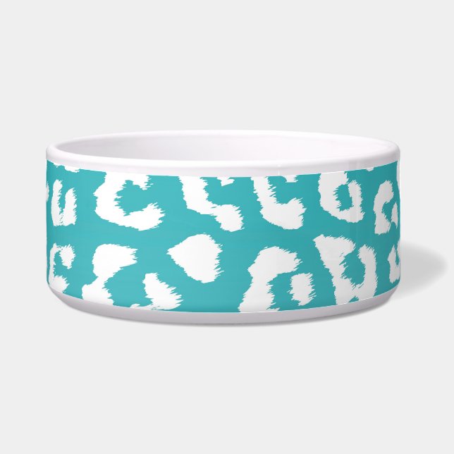 Chic White Leopard Spots on Turquoise (Front)