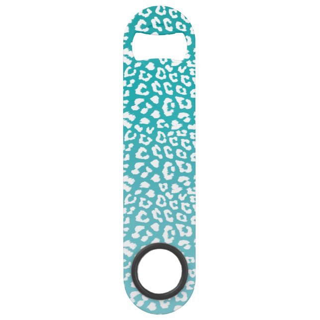 Chic White Leopard Spots on Turquoise (Front)
