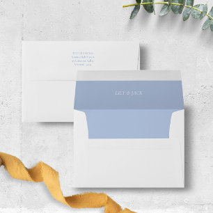 Chic White Lined Couple Names Event Wedding  Envelope