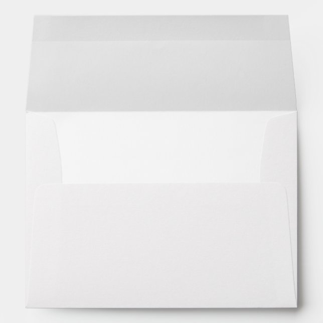 Chic White Lined Return Address Envelope (Back (Bottom))