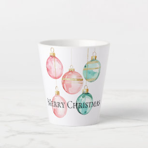 Chic White Mint Pink Gold Christmas Ornaments Latte Mug