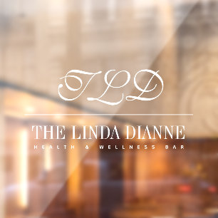 Chic White Modern Monogram Name Business Signage