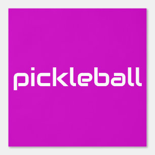 Chic White PICKLEBALL Text On Bright Tropical Pink Wallpaper