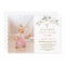 Chic White Pink Floral Gold Girl Photo Baptism 
