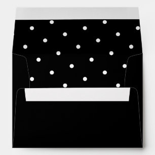 Chic White Polka Dot Pattern Black Envelope