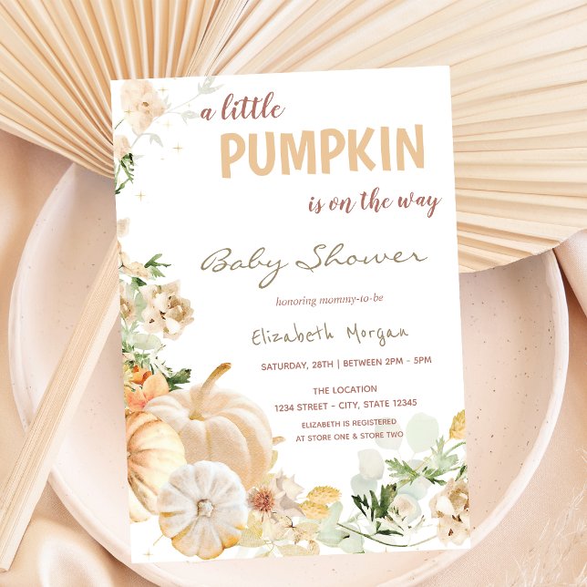 Chic White Pumpkins Flowers  Invitation (Creator Uploaded)