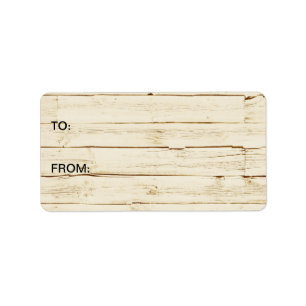 Chic White Rustic Wood Label
