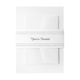 Chic White Silver Glitter Trim - Belly Band Invitation Belly Band