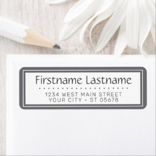 Chic White Simple Styled Typography Script Return Address Label