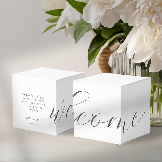 Chic White Wedding Welcome | Thank You Favour Box (Creator Uploaded)