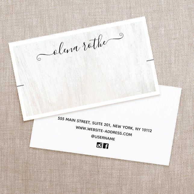 Chic White Wood Necklace Bracelet Display Calling Card (Creator Uploaded)