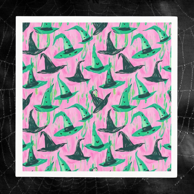 Chic Wicked Witch Hats Green and Black  Napkin (Creator Uploaded)