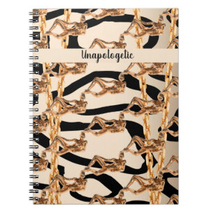 Chic Wild Unapologetic Luxurious Bday Gift Girly Notebook