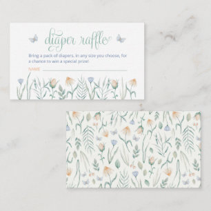 Chic Wildflower Baby Shower Diaper Raffle Ticket Enclosure Card