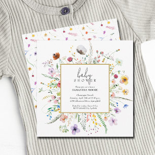 Chic Wildflower Baby Shower Invitation