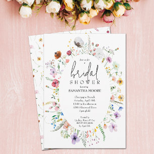 Chic Wildflower Bridal Shower Invitation