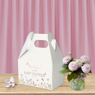 Chic Wildflower Girl Baby Shower Thank You Favour Box