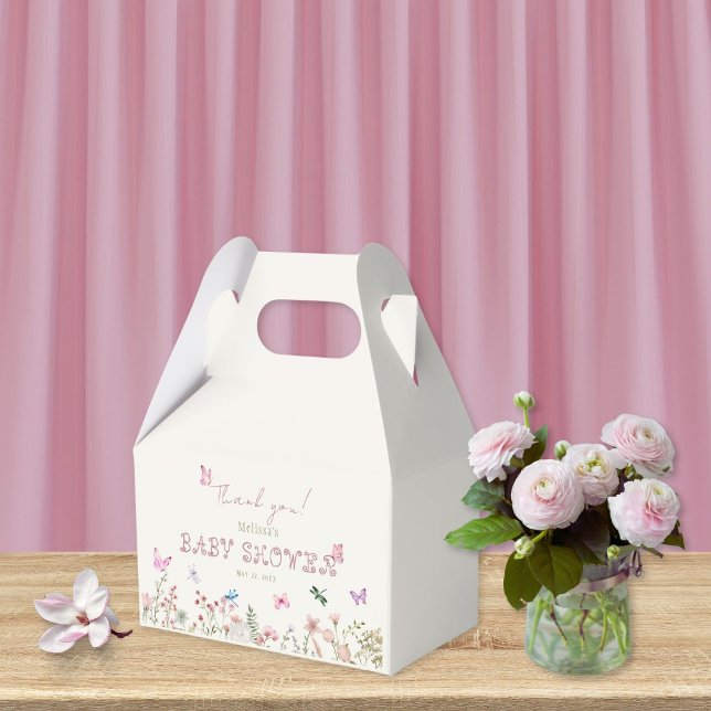 Chic Wildflower Girl Baby Shower Thank You Favour Box (Creator Uploaded)
