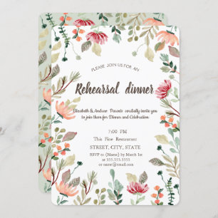 Chic Wildflower Rehearsal Dinner I Invitation