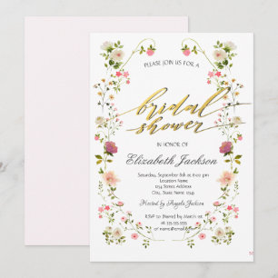 Chic Wildflowers Bridal Shower Invitation