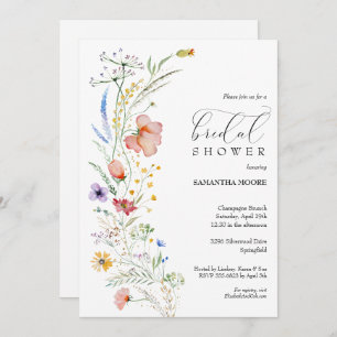 Chic Wildflowers Bridal Shower Invitations