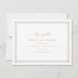 Chic Window Wedding Postponement Change the Date Announcement