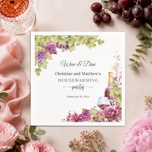 Chic Wine and Dine Housewarming Party Napkin