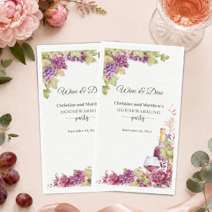 Chic Wine and Dine Housewarming Party Napkin