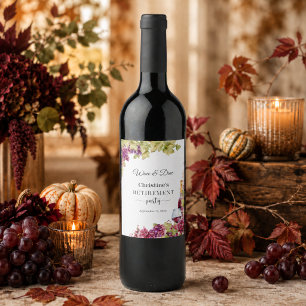 Chic Wine and Dine Retirement Party Wine Bottle Label