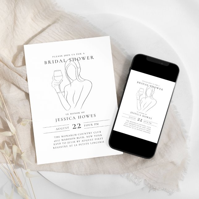 Chic Wine Bridal Shower Invitation (Creator Uploaded)