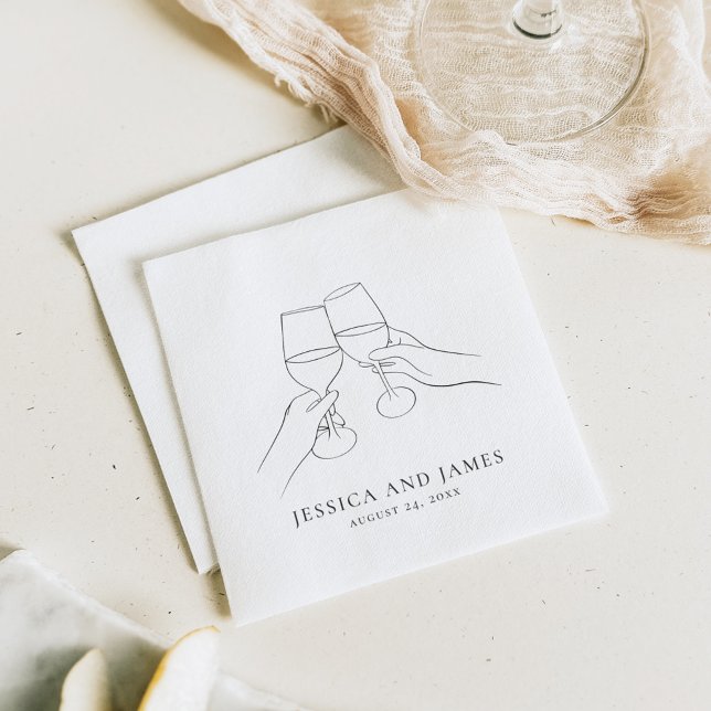 Chic Wine Engagment  + Wedding Napkin (Creator Uploaded)