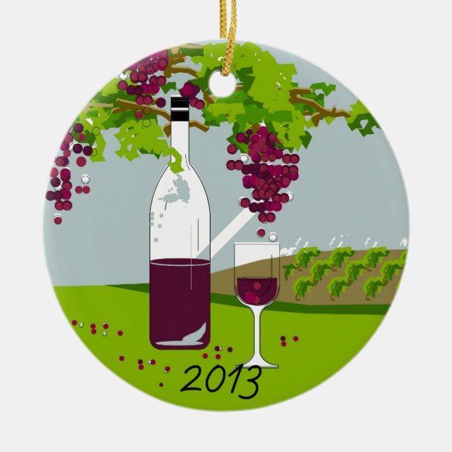 CHIC WINE-LOVERS CHRISTMAS 2013 CERAMIC ORNAMENT (Front)