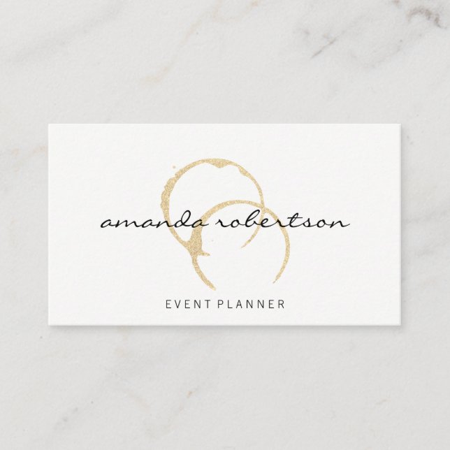 Chic Wine Stain Business Card (Front)