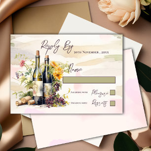 Chic Winery Rustic Grapevine-Inspired Wedding RSVP Card