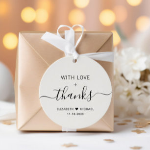 Chic With Love Cream Wedding Thank You Favour Tags