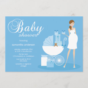 Chic Woman Baby Shower Invitation - Boy