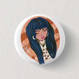 Chic Woman Beauty Fashionista Blogger 3 Cm Round Badge